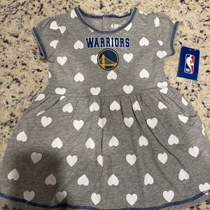 Golden State Warriors Toddler Gray Heart Dress